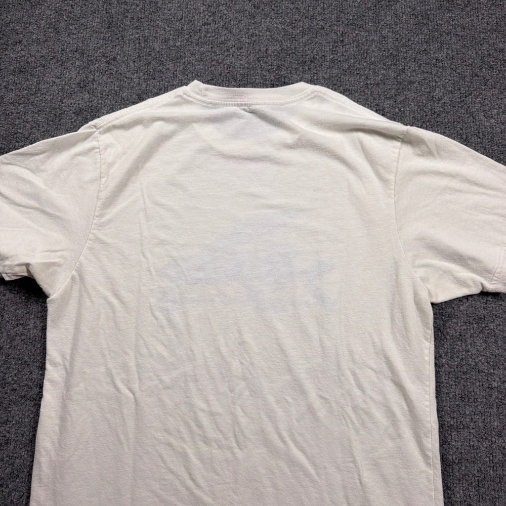 Patagonia Graphic T-Shirt Mens Medium Cream Blue Flying Fish Trident Slim Fit - Picture 11 of 15